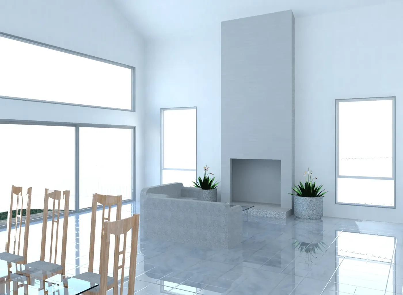 Render 4 of 4: single-storey house extension with sliding glass doors and timber deck, Gymea