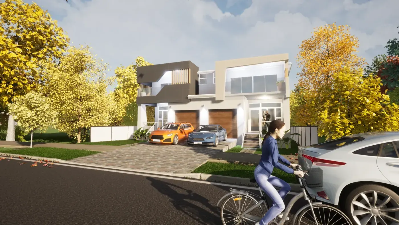 Render 3 of 9: duplex with double garage and rear swimming pool, Padstow