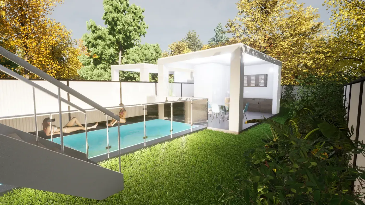 Render 5 of 9: duplex with double garage and rear swimming pool, Padstow