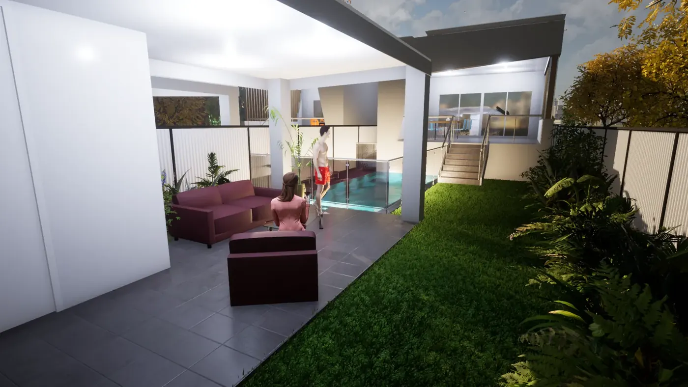 Render 9 of 9: duplex with double garage and rear swimming pool, Padstow